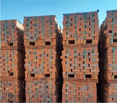 Stacks of Lomabil bricks ready for loading